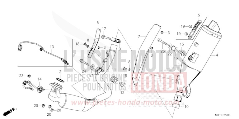 EXHAUST MUFFLER for X-ADV 750 MAT DEEP MUD GRAY (NHD05) from 2025